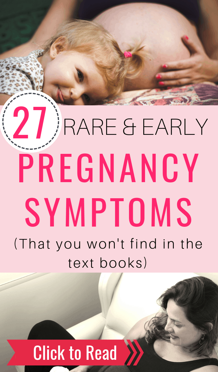 What Early Pregnancy Symptoms DON'T the text books tell us about? We asked over 6000 Moms to be what their very earliest symptom pf pregnancy was and we got some surprising answers! See if you can relate to any of these...