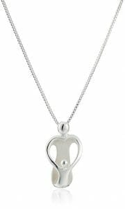Mom and baby sterling silver pendant