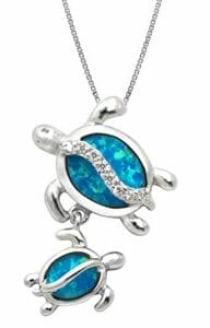 Mother and baby turtle pendant